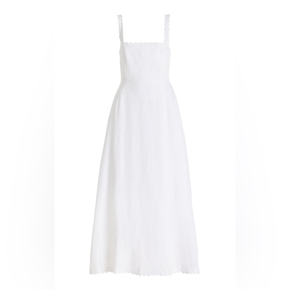 Posse linen dress with scallop trim - Picture 4 of 8